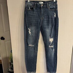 JBD. JUST BLACK DENIM Women's Dark Wash Distressed Skinny Jeans Size 29